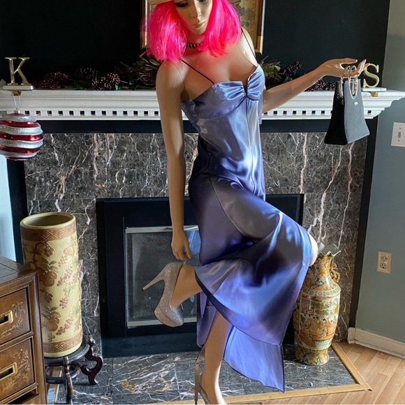Zum Zum by Niki Livas Shimmering Silver Gown - Picture 1 of 8